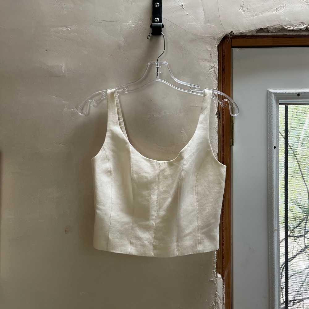 Halston Heritage Paneled Corset Top